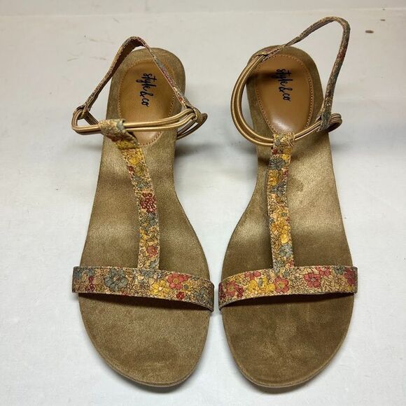 Style & Co. Womens 12 M Flower Cork Mulan Wedge Heel Sandals NIB IQ1 - Picture 4 of 4